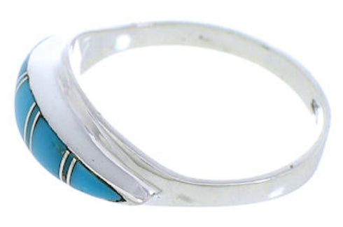 Southwest Sterling Silver Turquoise Ring Size 8-3/4 Jewelry AS52468
